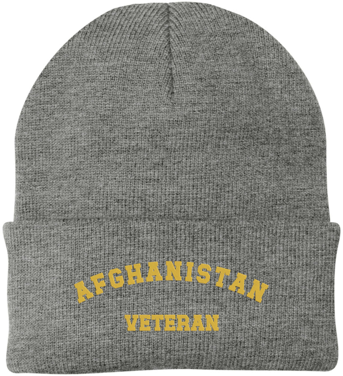 Afghanistan Veteran Embroidered Beanie - Military Service - 100% Acrylic Knit