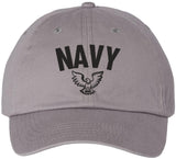 Navy Embroidered Baseball Cap Eagle Emblem Military Patriotic Adjustable Dad Hat