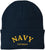 Navy Veteran Embroidered Beanie Hat | USA Military Patriotic 100% Acrylic Winter Knit Cap for Men & Women