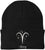 Zodiac Signs Embroidered Beanie | Acrylic Warm Skull Astrology Horoscope Monthly Symbols Designs Watch Cap, Black