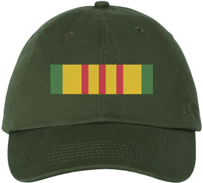 Vietnam Service Ribbon Embroidery Dad Hat | USA Military Army Patriotic 100% Cotton Baseball Cap