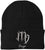 Zodiac Signs Embroidered Beanie | Acrylic Warm Skull Astrology Horoscope Monthly Symbols Designs Watch Cap, Black