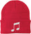 Music Note Embroidered Beanie Knit Cuffed Cap Music Lover Hat Musician Gift