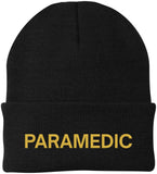 Paramedic Embroidered Beanie Hat | 100% Acrylic Winter Knit Cap for Emergency Medical Services First Responders