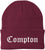 Compton Embroidered Beanie Knit Watch Skull Cap with Old English Letters | Warm Winter Hat