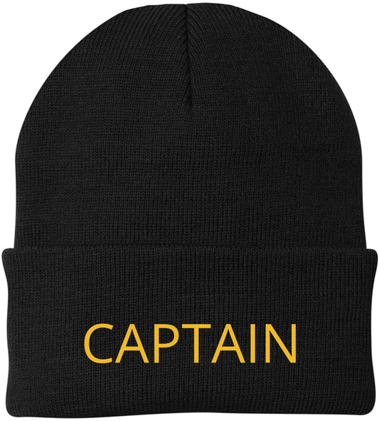 Captain Embroidered Beanie | USA Military Army Warm & Comfortable Winter Knit Hat for Men and Women