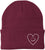 Heart Smiley Face Love Embroidered Beanie | Knit Warm Skull Cap Acrylic Hat Cute Gift for Boyfriend, Girlfriend & Loved Ones