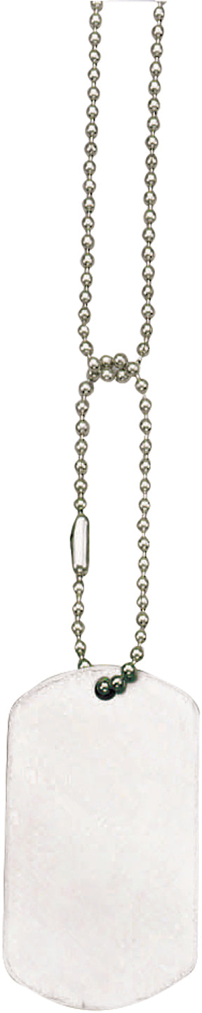 Silver - Military GI Style Dog Tag Chain Set with 24 in. and 4 1 2 in. Chains
