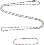 Silver - Military GI Style Dog Tag Chain Set with 24 in. and 4 1 2 in. Chains