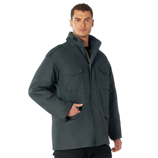 Gunmetal Grey - Tactical M-65 Field Jacket Army Coat M65 - Poly/Cotton Twill - with Removeable Liner