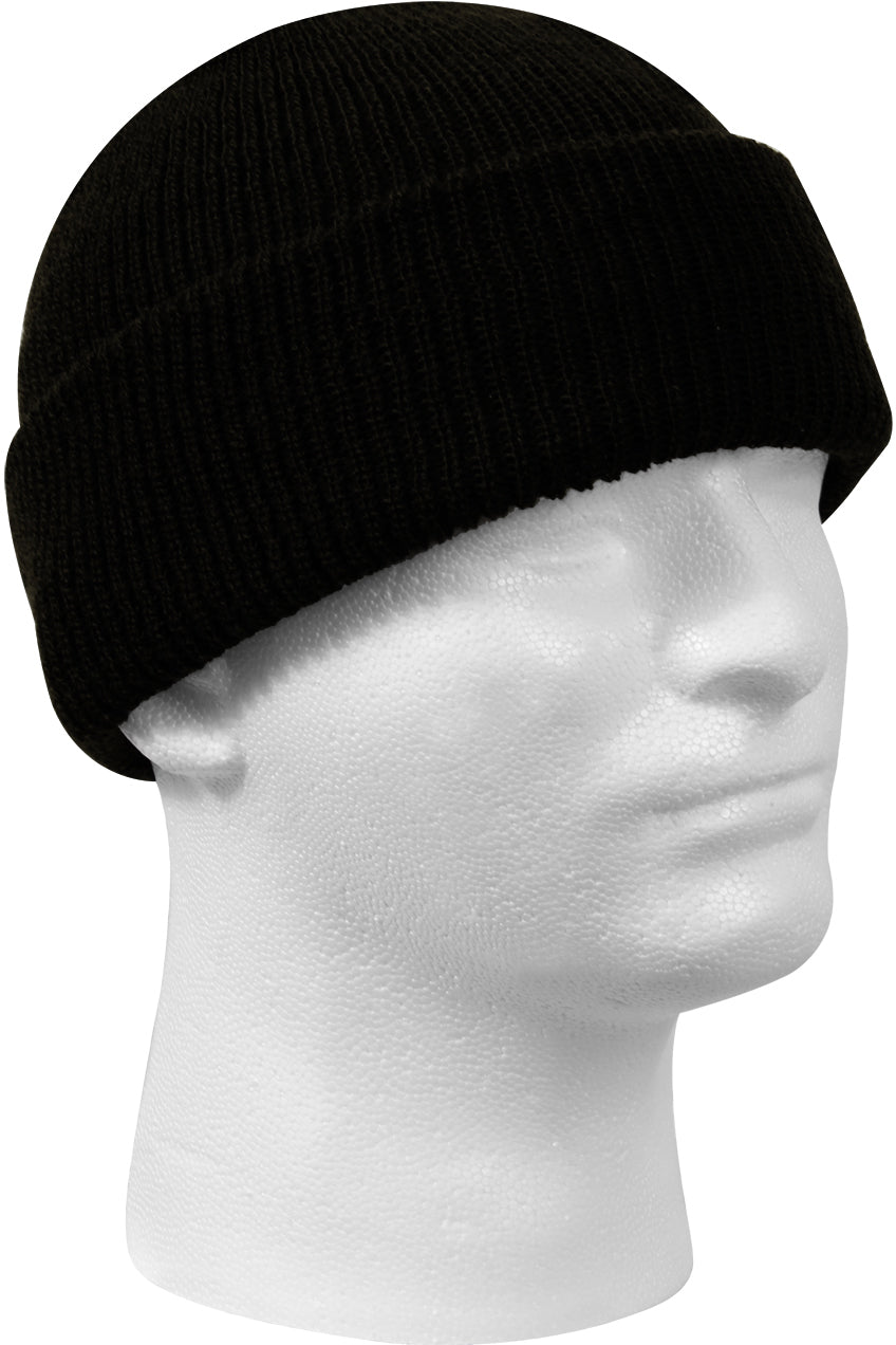 Black - Wool Watch Cap Beanie Genuine GI US Govt Dept of Defense Winter Hat  - Galaxy Army Navy