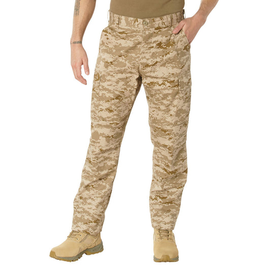 Desert Digital Camo - Military BDU Pants - Cotton Polyester Twill Info