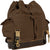 Brown  Brown - Vintage Military Leather Trim Expedition Rucksack