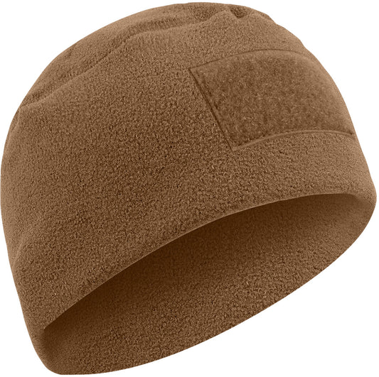Coyote Brown - Military Polar Fleece Operators Watch Cap with Patch Attachment