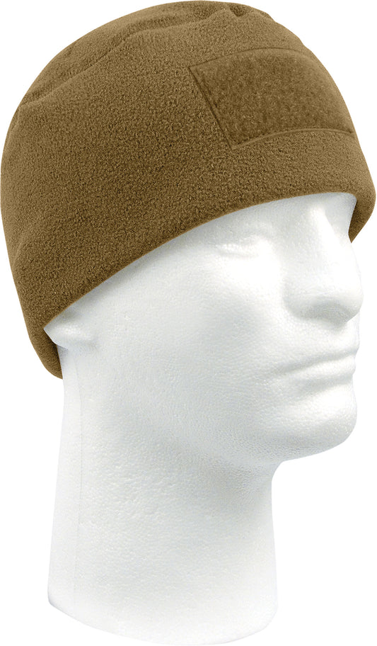 Coyote Brown - Military Polar Fleece Operators Watch Cap with Patch Attachment