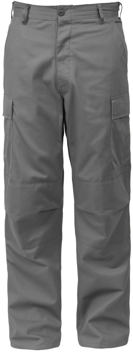 Grey - Tactical BDU Pants Cargo Fatigues - Poly/Cotton Twill - Button Fly