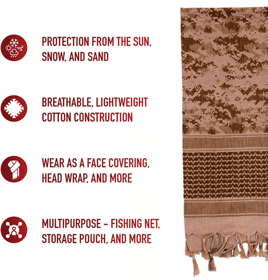 Digital Desert Camouflage - Shemagh Tactical Desert Scarf