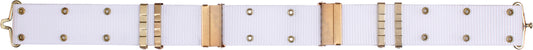 White Army Style Pistol Belt with Gold Brass Buckle - Nylon