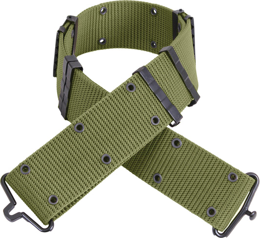 Olive Drab - Army Style Pistol Belt with Metal Buckle - Nylon