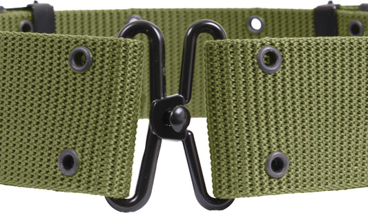 Olive Drab - Army Style Pistol Belt with Metal Buckle - Nylon