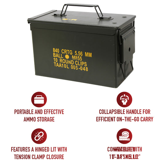Metal Ammo Can .50 Cal. - Original US Military Surplus Used M2A1