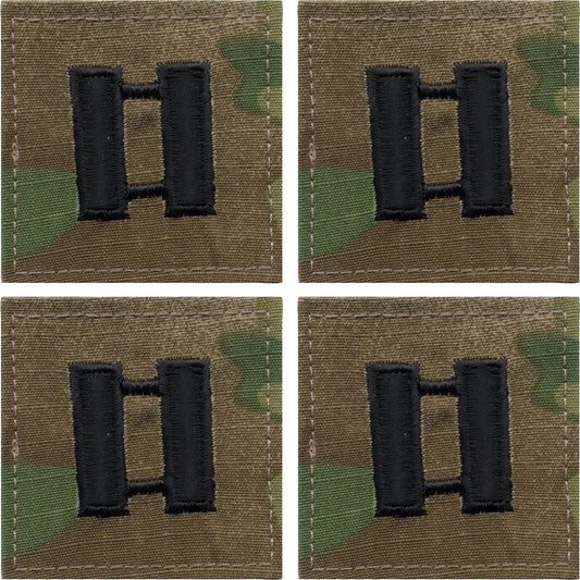 Military Rank Insignia Patch Multicam OCP Camouflage Hook & Loop Ripstop 4 Pack Made In USA