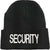 SECURITY Large Embroidered Beanie SHERPA Lined Warm Winter Watch Cap Security Winter Hat Uniform
