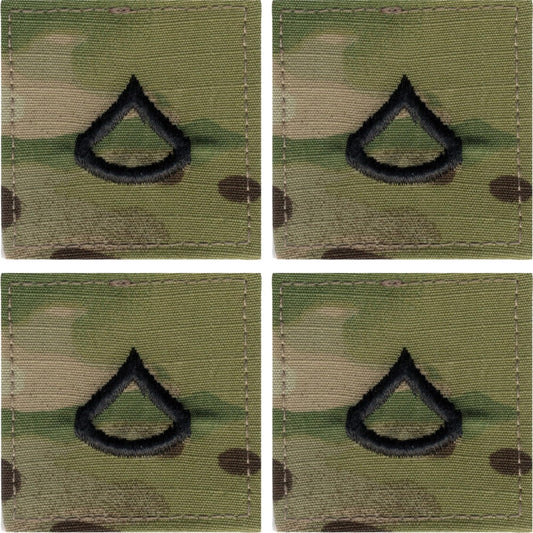 Military Rank Insignia Patch Multicam OCP Camouflage Hook & Loop Ripstop 4 Pack Made In USA
