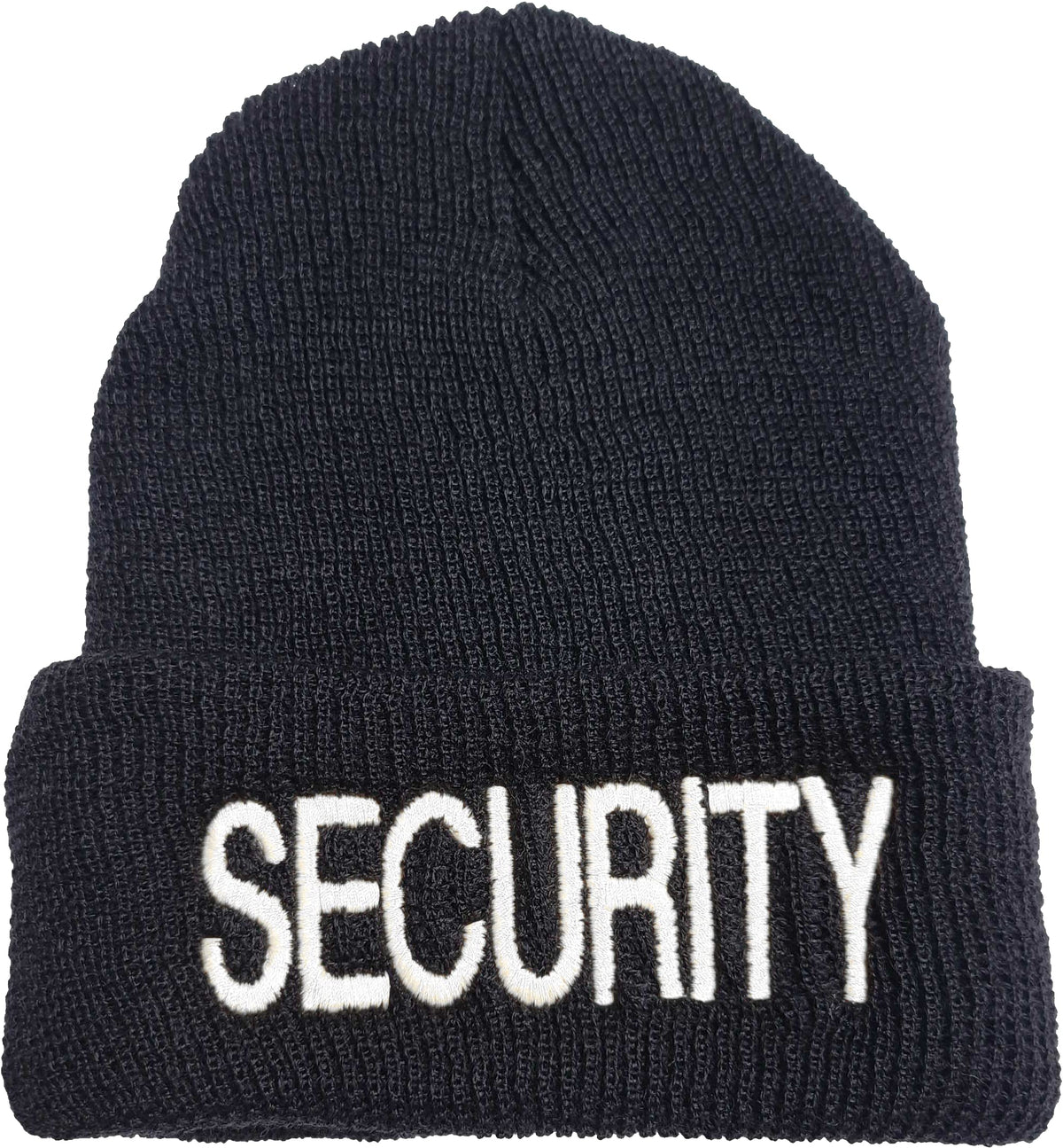 SECURITY WOOL Watch Cap Beanie, Security Officer Guard LARGE Embroidery | Warm Uniform Duty Cold Weather Hat - USA Made