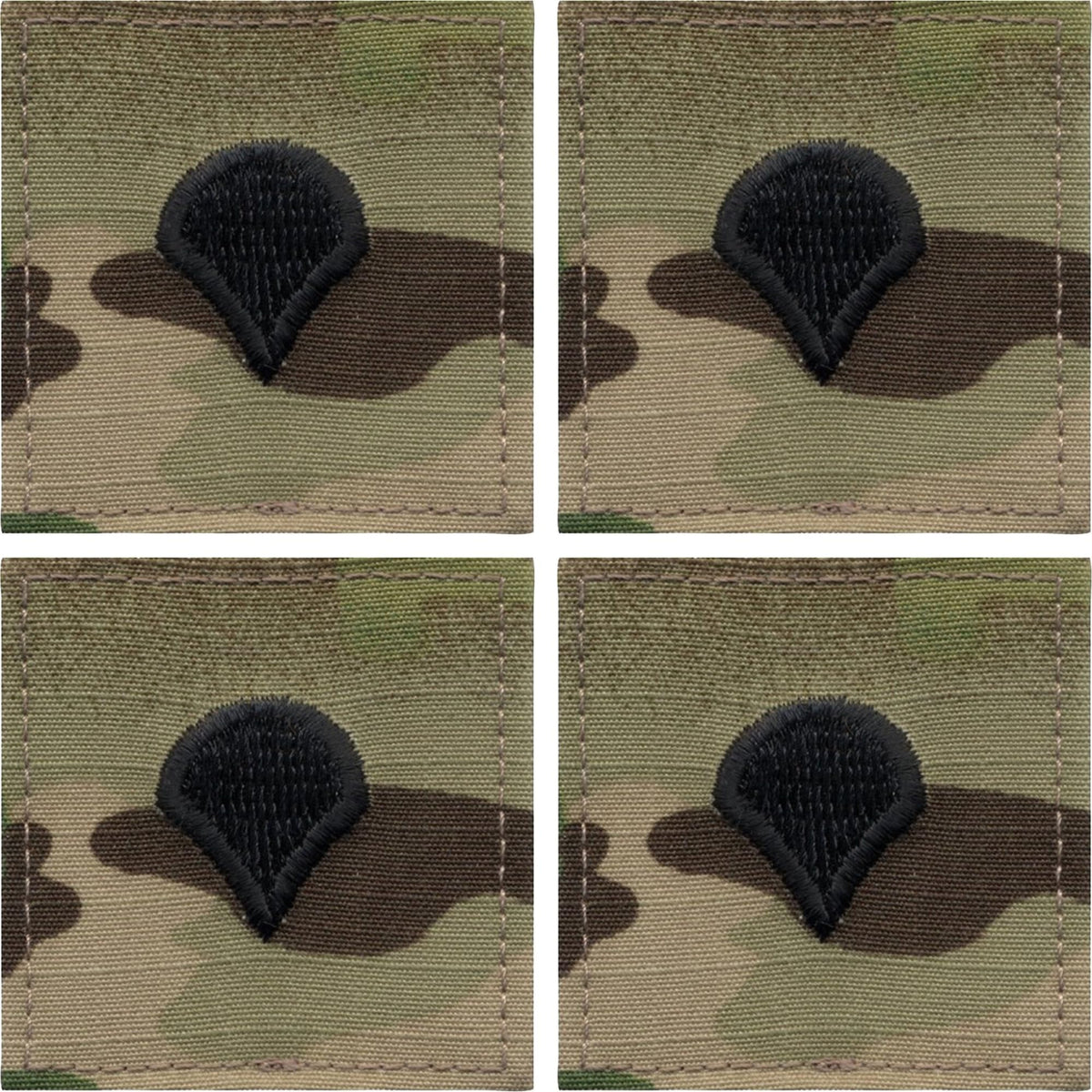 Military Rank Insignia Patch Multicam OCP Camouflage Hook & Loop Ripstop 4 Pack Made In USA