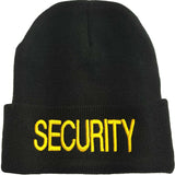 SECURITY Large Embroidered Beanie SHERPA Lined Warm Winter Watch Cap Security Winter Hat Uniform