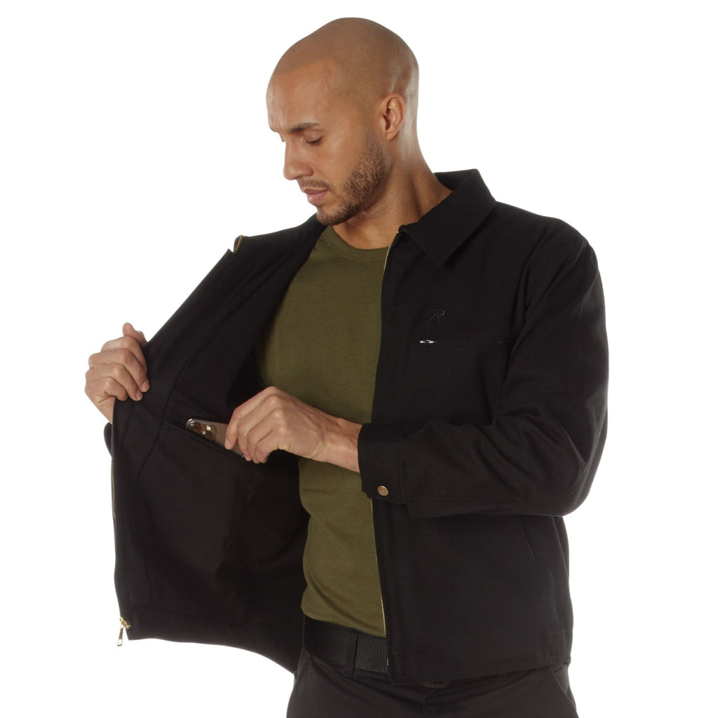 Men's Heavyweight Canvas Work Jacket Water Resistant Workwear Jacket ...