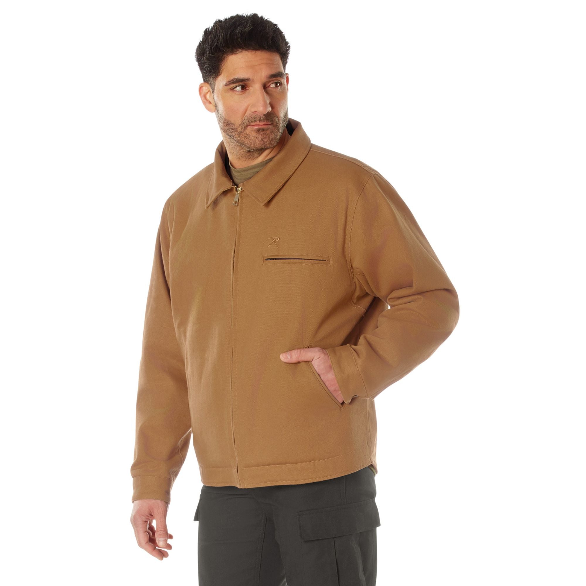 Men's Heavyweight Canvas Work Jacket Water Resistant Workwear Jacket ...
