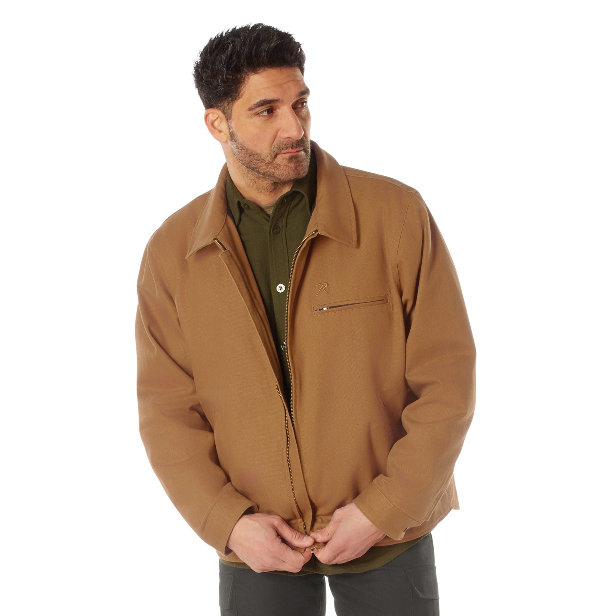 Men's Heavyweight Canvas Work Jacket Water Resistant Workwear Jacket ...