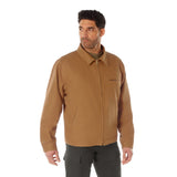 Men's Heavyweight Canvas Work Jacket Water Resistant Workwear Jacket with Lining - Work Brown