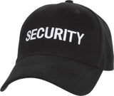 Black - SECURITY Baseball Cap, Law Enforcement Hat, Adjustable, Brushed Cotton
