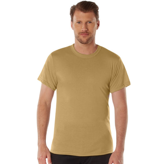 Brown Moisture Wicking Polyester Short Sleeve T-Shirt