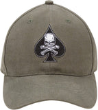 Olive Drab - Military Adjustable Cap with Army Death Spade Emblem