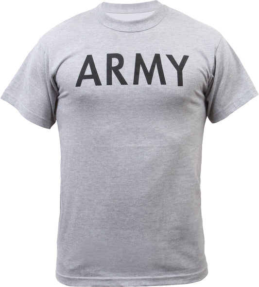 Grey - Army Physical Training T-Shirt - Workout PT Gym Shirt - Mens