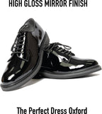 Black Hi Gloss Lightweight Oxford Shoes US Navy Uniform Class A Style Shiny Dress Shoe
