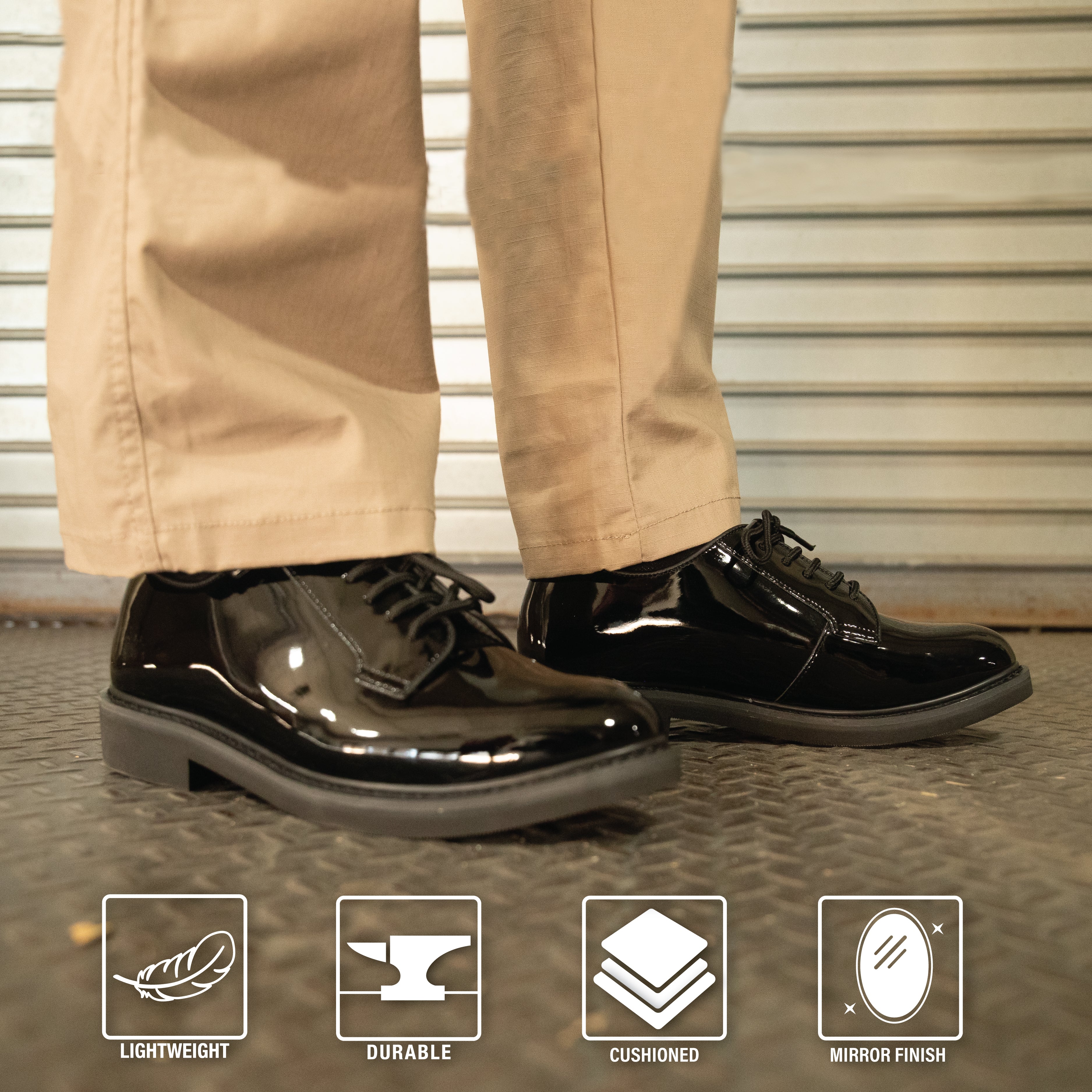 Black Hi Gloss Lightweight Oxford Shoes US Navy Uniform Class A Style Shiny Dress Shoe - Galaxy Army Navy Black Hi Gloss Lightweight Oxford Shoes US Navy Uniform Class A Style Shiny Dress Shoe - Galaxy Army Navy