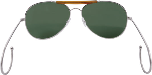 Green Lenses - US Air Force Style Aviator Suglasses with Case