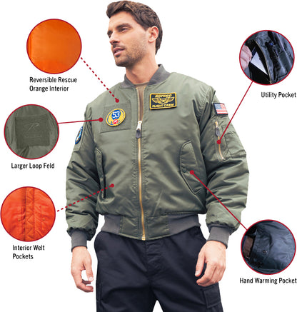 Sage Green - MA-1 Flight Jacket Air Force Style Bomber Coat Customizeable with Patches Sections
