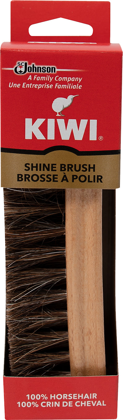 Kiwi Shoe & Boot Shine Brush with Natural Bristles & Sturdy Wood Handle