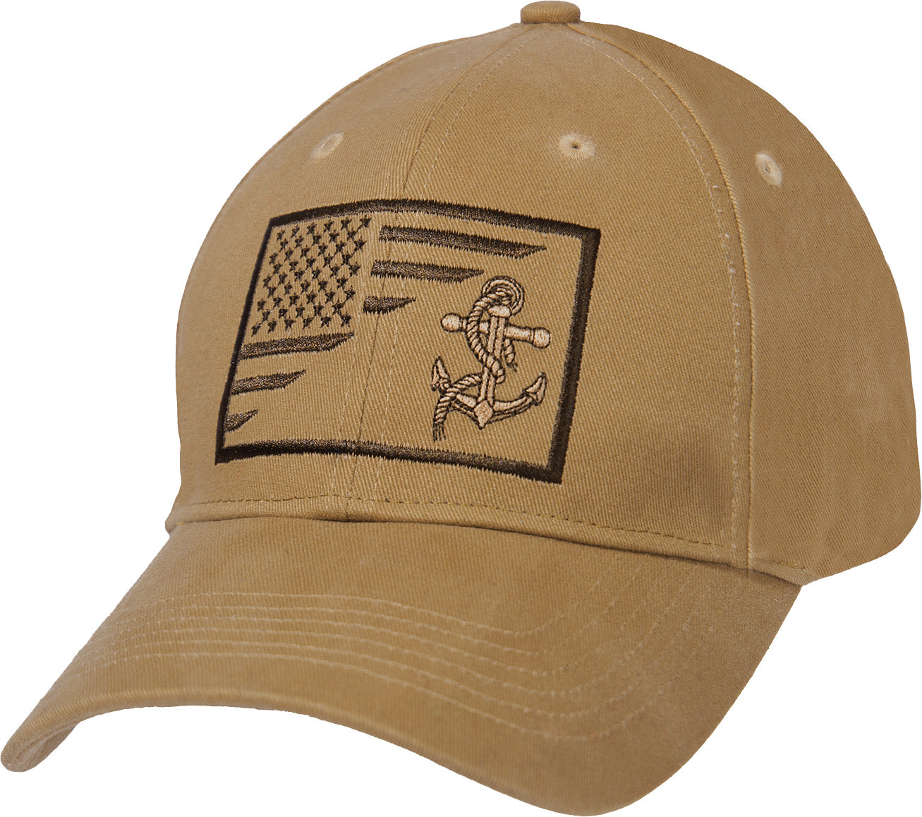 US Navy Anchor / Flag Low Profile Cap American Flag Baseball Adjustable Cap