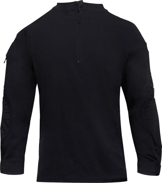 Black - Tactical 1/4 Zip Combat Shirt Paintball Airsoft Base Layer Top - Men's