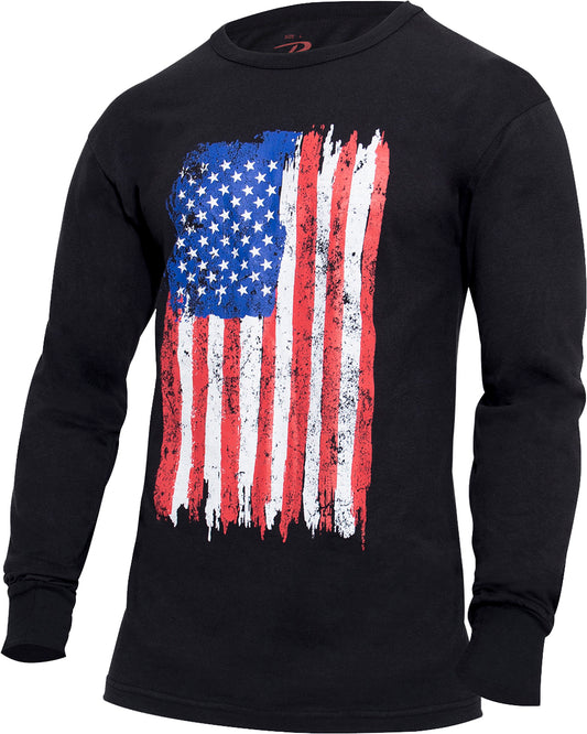 Red/White/Blue - US Flag Long Sleeve T-Shirt