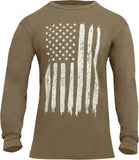 Coyote Brown - US Flag Long Sleeve T-Shirt