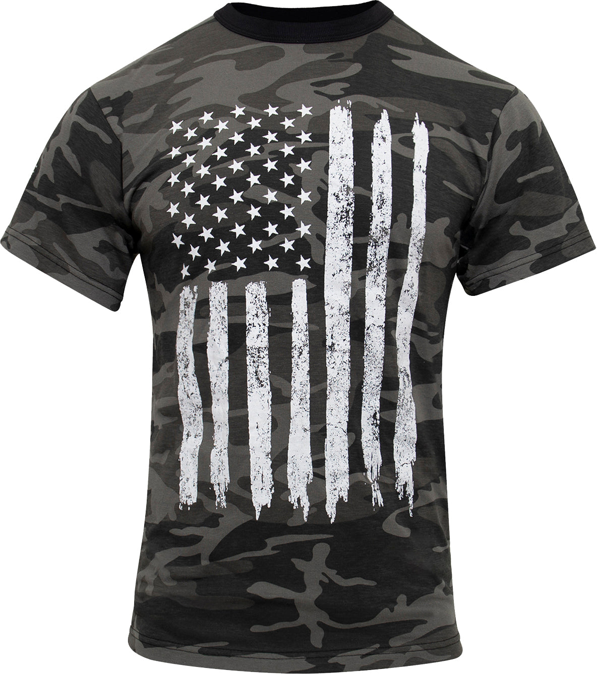 Black Camo - US Flag T-Shirt