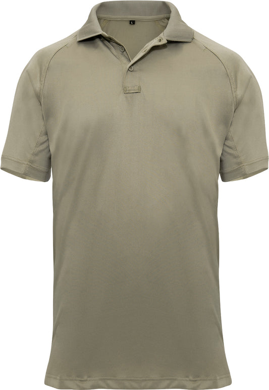 Tan - Performance Moisture Wicking Work Duty Tactical Polo Shirt